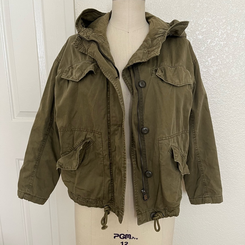 American Eagle Utility Olive Jacket - image 1